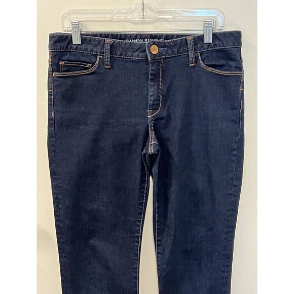Banana Republic Womens Jeans Skinny Denim Jeans Dark Blue Mid Rise Pants Sz 30 - Picture 1 of 10